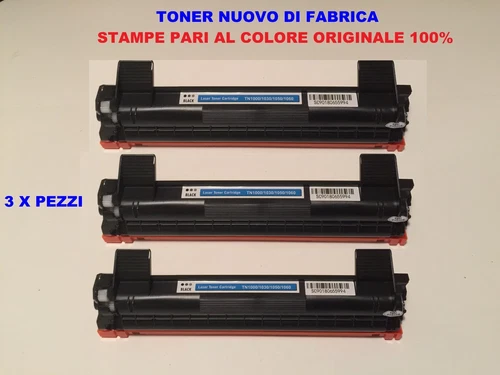 3 x TONER CARTUCCE TN1050 PER BROTHER DCP1510 DCP1512 DCP1610W DCP1612 HL1112
