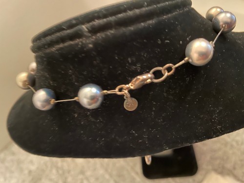 CAROLEE 16” Necklace & Drop Earring Set Faux Silver Pearl Beads - Picture 5 of 6