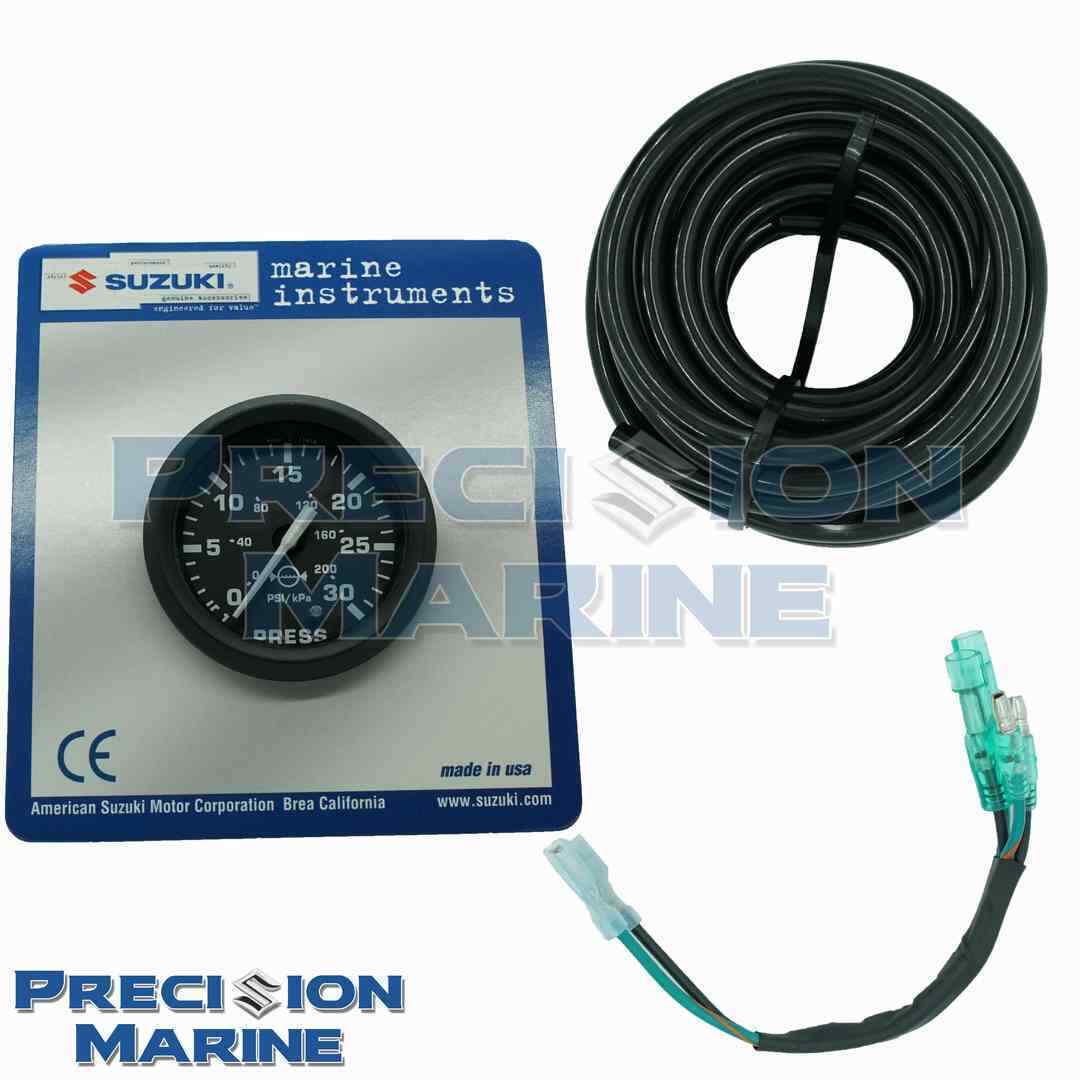 Suzuki Ranking integrated 1st place Outboard OFFicial site Parts 2” Water Pressure Gauge Black 30psi - 99