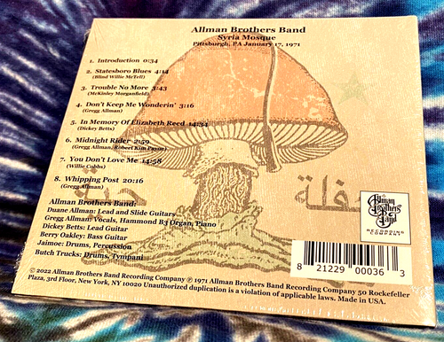 The Allman Brothers Band 1-17-71 Syria Mosque Pittsburgh PA CD *SEALED* - Picture 2 of 2