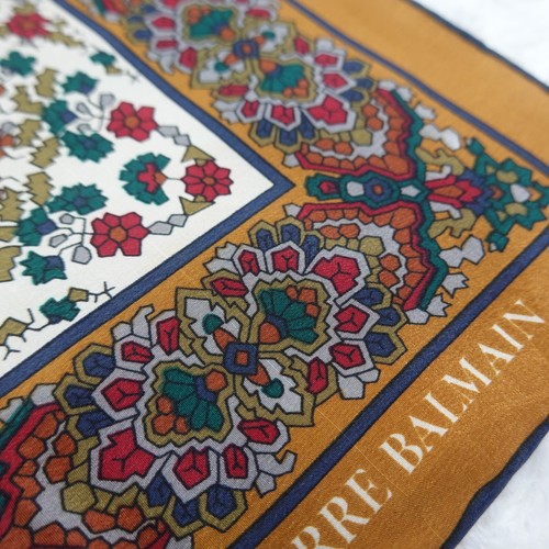 PIERRE BALMAIN Flower Silk Scarf Scarves 22.5" X 23" P80 - Picture 10 of 10