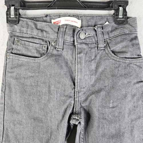 LEVIS 510 Jeans Boys 12 Reg 26x26 Black Skinny Straight Light Wash Denim - Picture 2 of 15