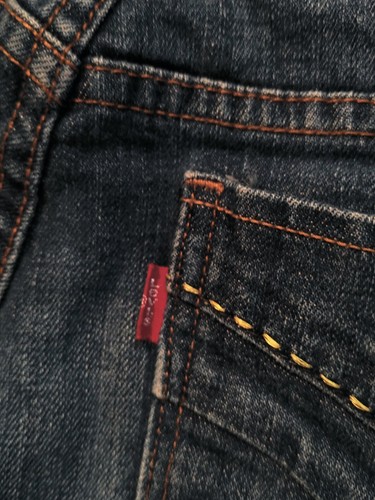 Levis 505 Womens Size 10 M Distressed Whisker Faded Blue Straight Leg Jeans - Picture 9 of 13