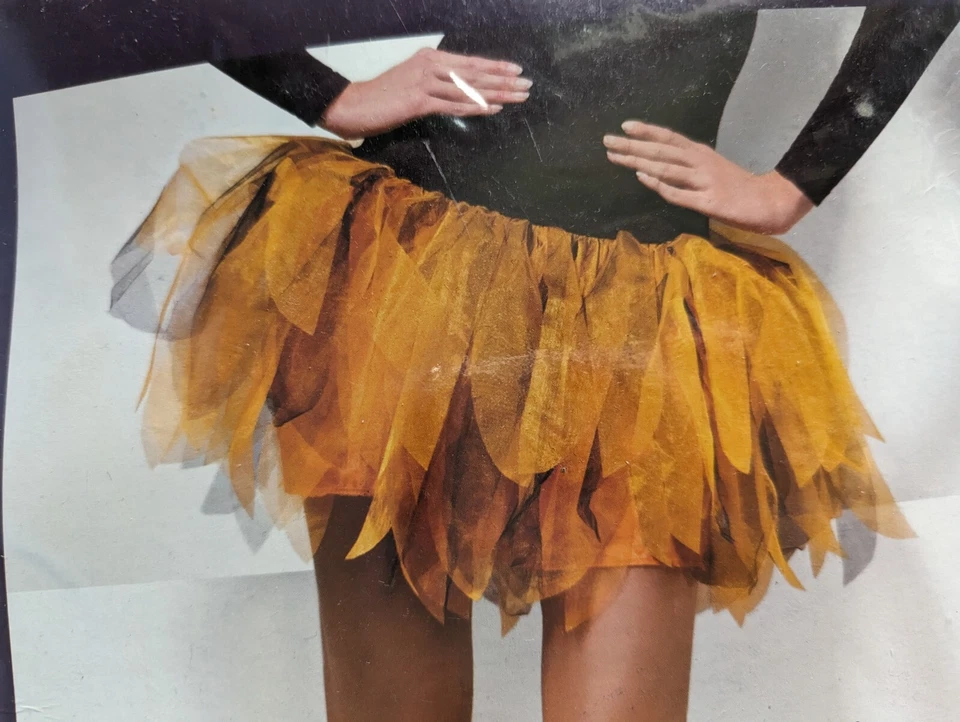 Elegante Vestido Princesa Calabaza Tutú Accesorio Halloween Naranja Adulto Falda Negra Foto 4 de 4