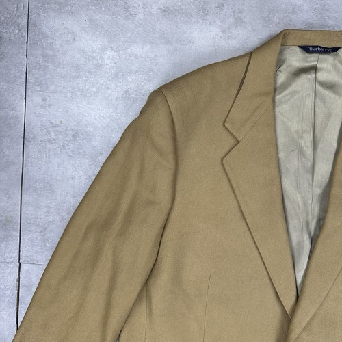 burberrys 2 button sport coat blazer mens size 41 gold 100% silk made in USA - Picture 5 of 18