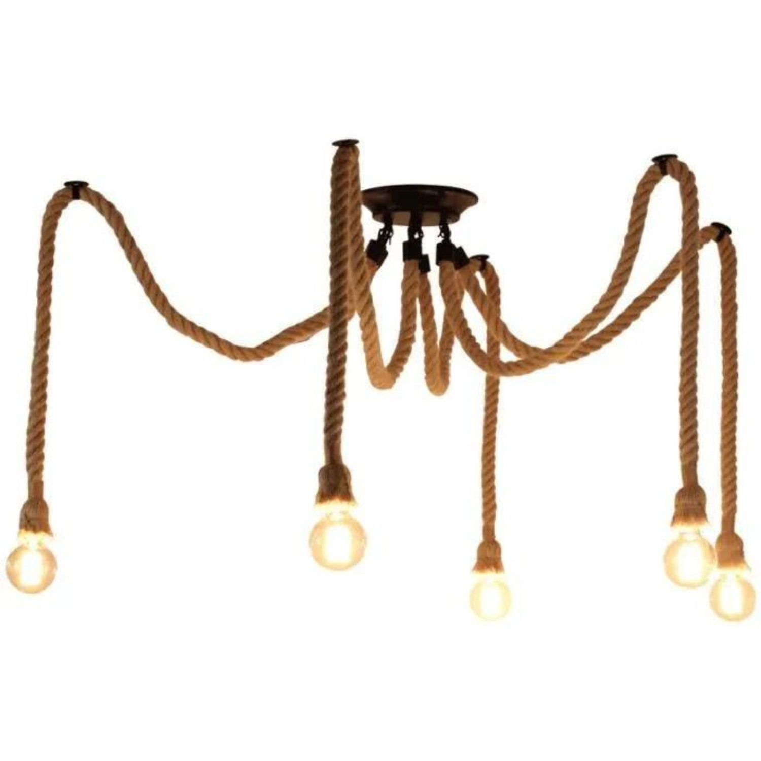 Suspension en corde 5 têtes pour illuminer vos repas entre amis