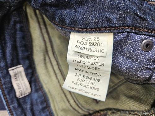 Level 99 Women Size 28 Mid Rise Janice Ultra Skinny Embroidered Denim Blue Jeans - Picture 6 of 13