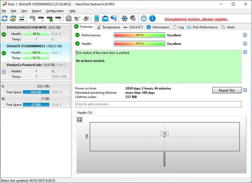 Discos SAS de 2TB 3.5" **100% SALUD** PN:0235G6YG HDP3500E G3 Huawei OceanStor - Photo 9/15