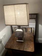 Coach house Furniture Silver Lamp With Beige Lampshade 70cm Tall