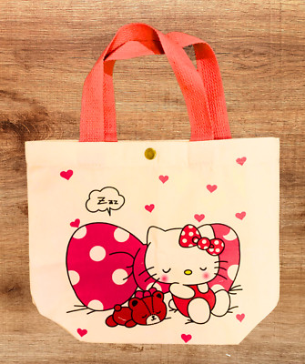 Japanese Kawaii Hello Kitty Tiny Chum Canvas Tote Handbag Women Girls, Nap KT