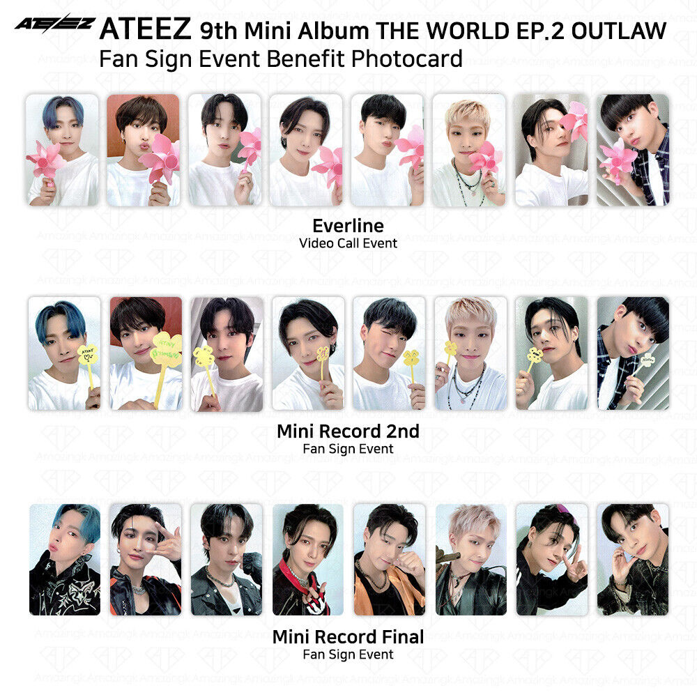 ATEEZ THE WORLD EP.2 OUTLAW Fan Sign Event Benefit Photocard Minirecord  Everline