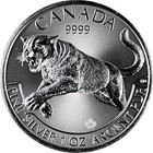 2016 Canada Wildlife Series Cougar  1 oz Silver Brilliant Uncirculated