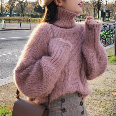 loose turtleneck top