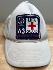 Panama Beach Hat Mens Adjustable White Snapback Trucker Cap Ocean Sea Florida