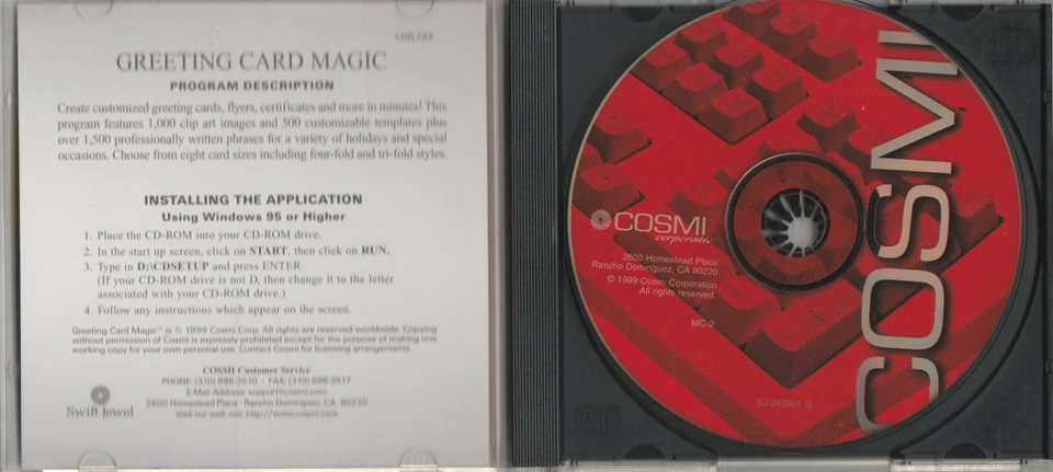 Greeting Card magic PC CD-Rom Game by Cosmi  for Windows 95 - Image 2 of 4