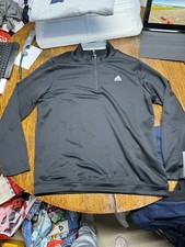 Image of Adidas Mens Black Equipment Golf Club 1/4 Pip Pullover Activewear Top Size L