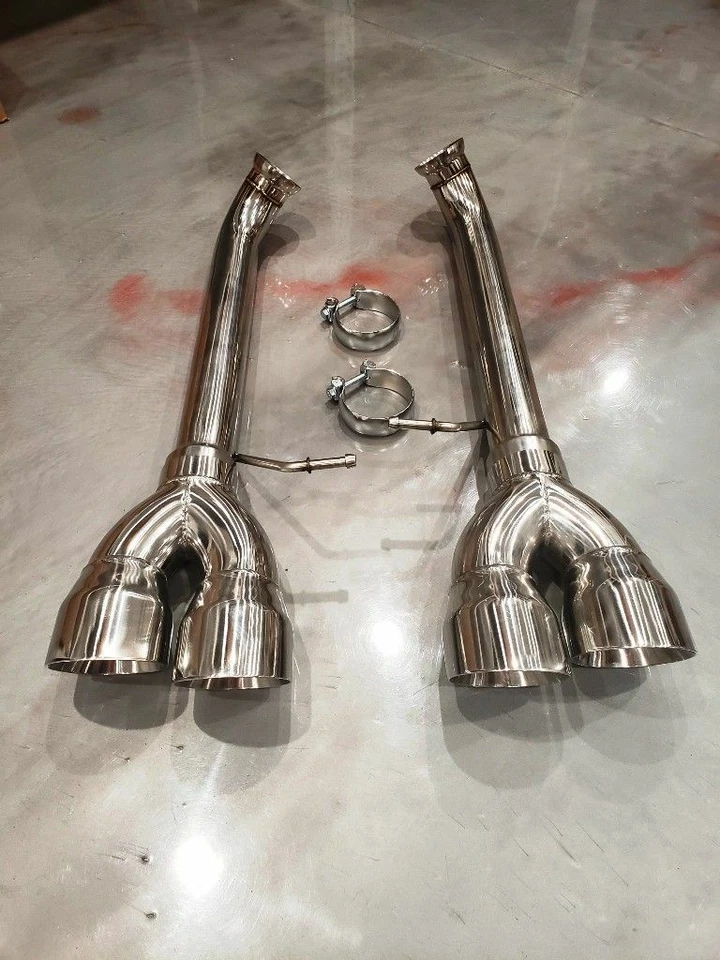 2011-2014 Für Ford MUSTANG 5.0L 5.4L Achse Hinten Auspuff Edelstahl + Doppel - Bild 2 von 3