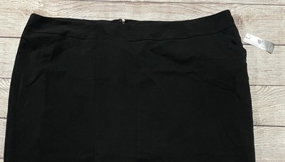 Worthington Women s NWT 24W Black Skirt Plus Size Pockets Slit Lined