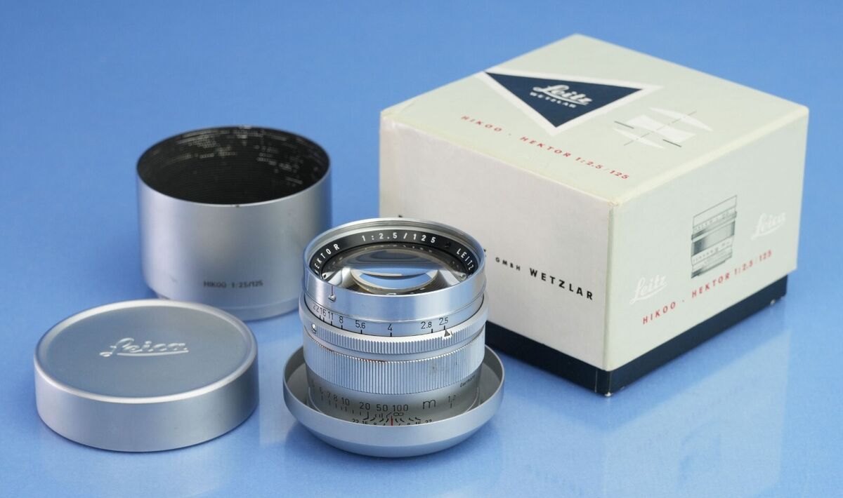LEICA LEITZ 125MM HEKTOR F2.5 HIKOO RARE GERMANY LENS SET + LEICA LEITZ 125MM HEKTOR F2.5 HIKOO RARE GERMANY LENS SET +
