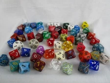 57 PIECE Vintage Mixed 10 SIDED Dungeon Dragons D&D AD&D Role Playing Dice