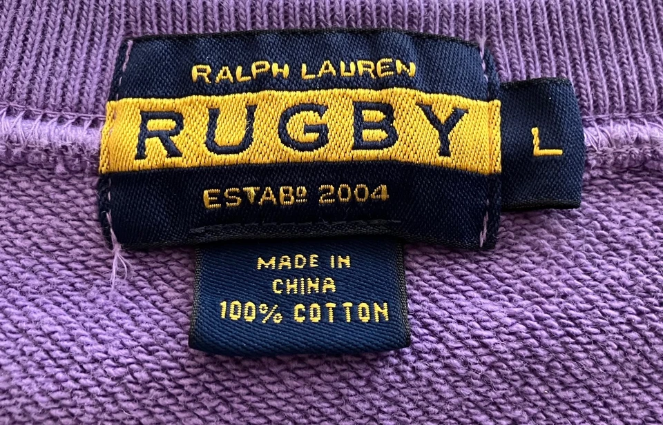 РЕГБИ Ralph Lauren выцветший слегка состаренный лаванды толстовка большой - Изображение 3 из 4