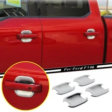 For Ford F150 F~150 2021~2023 ABS Chrome Look Door Handle Bowl Cover Trim Decor