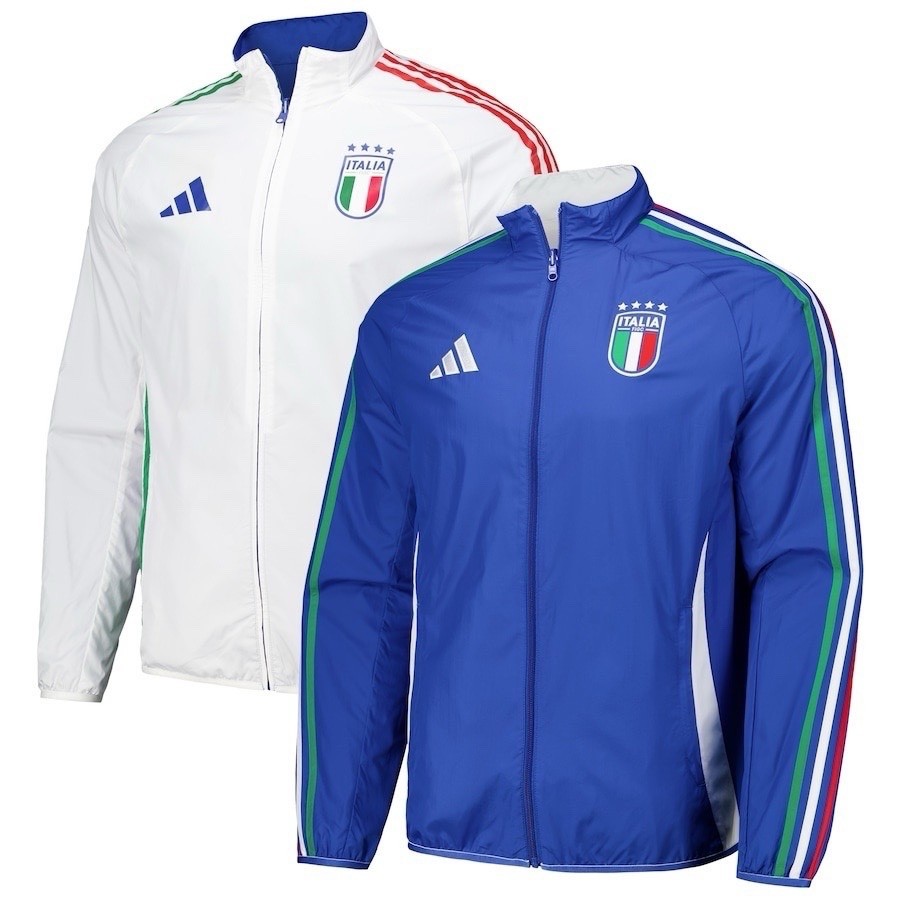 Adidas Italy 2024-25 Full Zip Reversible Anthem Blue White Jacket