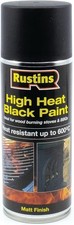 Rustins High Heat Black Paint Matt Finish Quick Drying 250ml/400ml/500ml