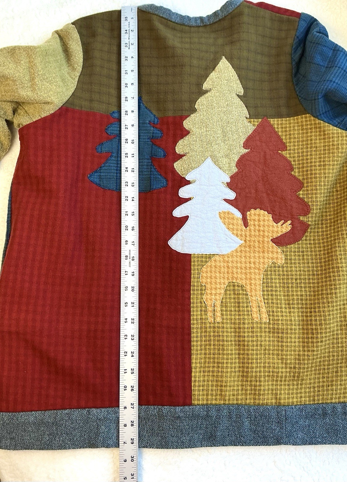 Handmade Patchwork Quilted Lined Trees Moose Bear… - image 8