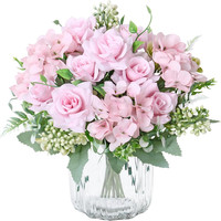 3 BüNdel KüNstliche Blumen Kunstblumen Wie Echt KüNstliche Rosen Blumenstrauß Fa