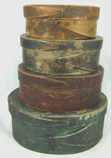 SKINNER AUCTION antique shaker wood boxes nesting oval finger PANTRY FOLK ART