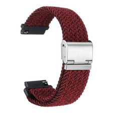18mm Nylon Braided Watch Bands with Stainless Steel Buckle, Dark Red