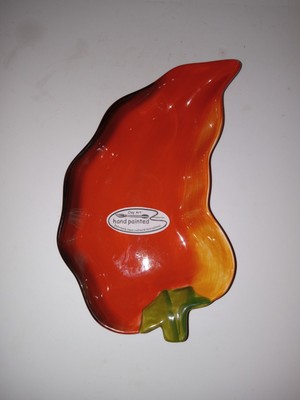 Vintage Clay Art Chili Pepper Dip Bowl La Mesa Salsa Serving Dish 9'' 2002