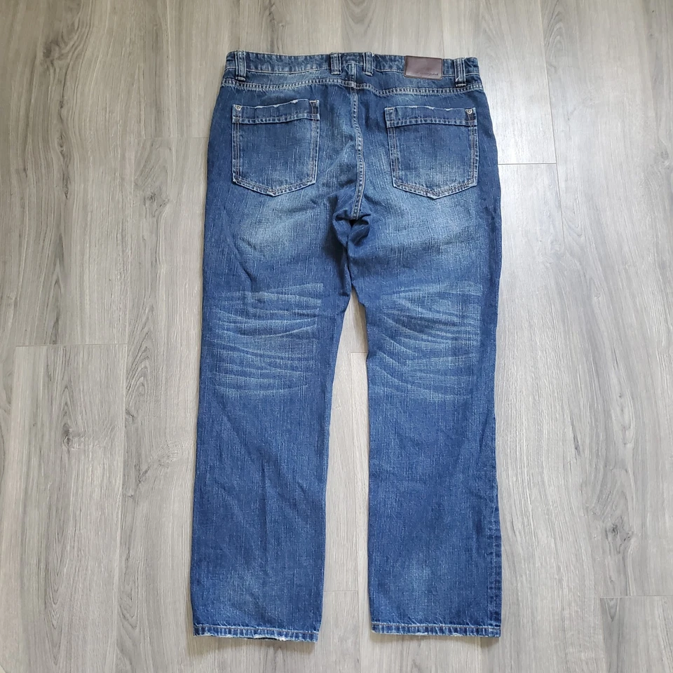 Мужские джинсы Carbon2Cobalt 38 синяя джинсовая ткань прямые штанины сельведж - Изображение 4 из 4