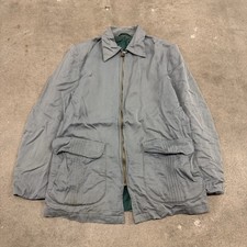 VINTAGE 40s GABARDINE WORK ROCKABILLY UNIFORM 2 POCKET JACKET LARGE GREY TALON