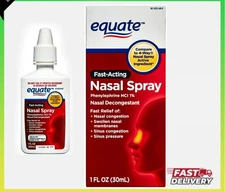 Equate Nasal Four Nasal Spray, Fast Acting Nasal Decongestant, 1 Fl. Oz