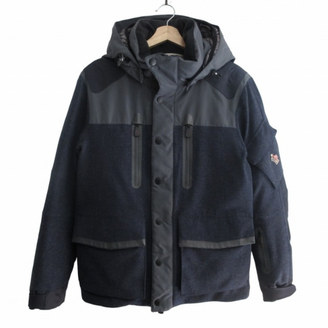 Moncler GRENOBLE QUEYRON DOWN JACKET HOODED BLUSON WOOL NAVY Moncler GRENOBLE QUEYRON DOWN JACKET HOODED BLUSON WOOL NAVY