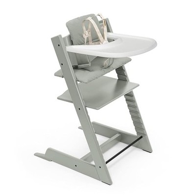 Stokke Tripp Trapp High Chair 2 Glacier Green with Tray Baby Set
