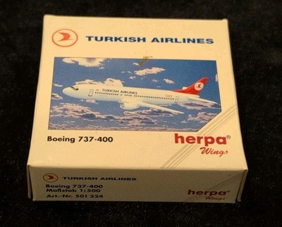 Herpa Wings Turkish Airlines Boeing 737-300 ~ #501224 ~ 1:500 Scale New MIB MT