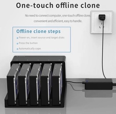 ORICO 6558US3-C 5-Bay SATA Hard Drive Duplicator Dock