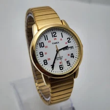 Timex Indiglo Easy Reader T20471 WR 30M Day-Date WR 30M Gold Tone