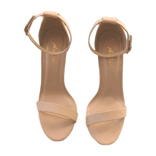 Women's Shoes Size 9B (M), Ankis Natural Block Heels Open Toe - Afbeelding 2 van 7