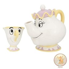 Sun Art Disney Beauty and the Beast Mrs. Potts and Chip Tea Set Teapot and