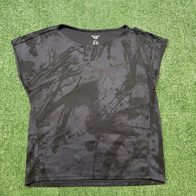 UNIQLO Meguru Yamaguchi T Shirt Women's Size S Blue Black Performance Run Gym