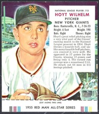 1955 Red Man with Full Tab #12 Hoyt Wilhelm Giants Near Mint or better