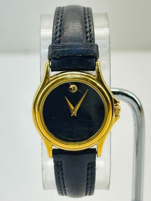 Movado Museum Women's Watch 87-E4-0823 Black Leather Band #102