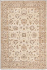 5x7 Handmade Wool Rug Ivory Beige Oushak Transitional Traditional Area Carpet