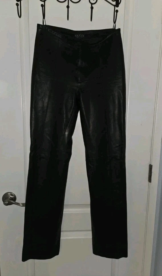 Gucci Leather Black Pants for Women for sale | eBay