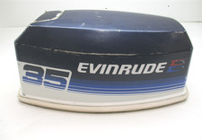 0281008  Cowl Motor  Electric Start Johnson Evinrude 35 HP Blue
