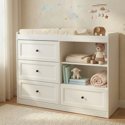 #ad #ad Changing Table Dresser Baby Nursery Dresser with 4 Storage Drawers $199.99